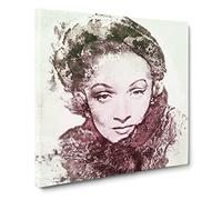Marlene Dietrich Canvas Print | Gallery Wrapped 30mm Frame Wall Art | 20x20 inches | Ready to Hang | Modern Picture | Living Room Bedroom Lounge Office