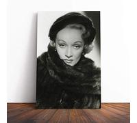 Marlene Dietrich Canvas Print | Gallery Wrapped 30mm Frame Wall Art | 24x16 inches | Ready to Hang | Modern Picture | Living Room Bedroom Lounge Office