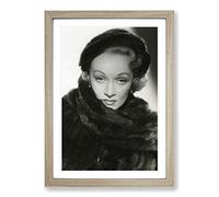 Marlene Dietrich Framed Print | A2 Oak Framed Wall Art | Ready to Hang | Modern Nature Picture | Living Room Bedroom Lounge Office
