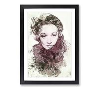 Marlene Dietrich in Abstract Framed Print | A2 Black Framed Wall Art | Ready to Hang | Abstract Fantasy Picture | Living Room Bedroom Lounge Office