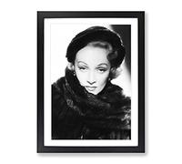 Marlene Dietrich Modern Framed Print | A4 Black Framed Wall Art | Ready to Hang | Modern Nature Picture | Living Room Bedroom Lounge Office