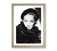 Marlene Dietrich Modern Framed Print | A4 Oak Framed Wall Art | Ready to Hang | Modern Nature Picture | Living Room Bedroom Lounge Office