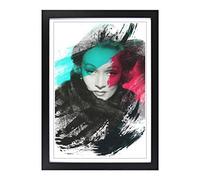 Marlene Dietrich V2 Framed Print | A2 Black Framed Wall Art | Ready to Hang | Modern Nature Picture | Living Room Bedroom Lounge Office
