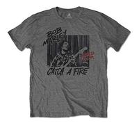 Marley Bob - T-Shirt # S Unisex Grey # Catch a Fire World Tour