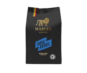 Marley Coffee Medium Roast Ground Coffee 227g - Soul Rebel Blend - From The Marley Family - Ideal For V60 Filter Cafetiere Aeropress - Strength 3