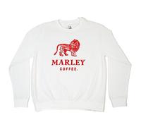 Marley Coffee Sweatshirt Jumper Sweater - Unisex Extra Large XL Size - From The Marley Family - Official Merch - 80% Cotton - For Men and Women UK White