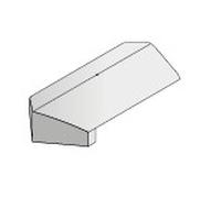 Marley Modern Concrete Stop End Hip Tile - Smooth Grey