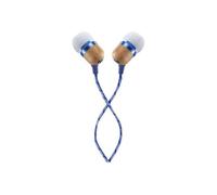 House of Marley Smile Jamaica In-Ear Headphones - Sustainably Crafted, Eco-Friendly, Noise Isolating Wired Earphones, 9.2mm Driver, Tangle-Free Cable, 1 Button Microphone Control - Denim