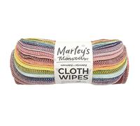 Marley's Monsters Reusable Cloth Wipes - 24 Count Pack - Washable, Cotton, Paperless Wipes (Earthy Rainbow)