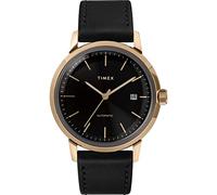 Marlin Automatic 40mm Leather Strap Watch (Black)