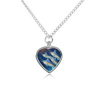 Marlin Fish Leap Out of Sea at Night Urn Necklaces for Ashes Human Pet Cremation Jewelry Keepsake with Funnel Filler Kit