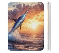 Marlin Fish Sunset Funny Tablet Cases Compatible with iPad Mini Series Pen Holder Clear Shockproof Protective Cover