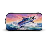 Marlin Fish Swordfish Pencil Case Cute Pen Pouch Cosmetic Bag Pecil Box Organizer for Travel Office
