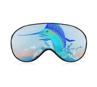 Marlin Jumping Out of The Water Sleep Eye Mask Sleeping Light Blocking Cover Night Blindfold for Travel Nap