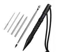Marlin Spike with Lacing Needles, Lacing Stitching Needles and Knotter Tools Fids for Paracord or Leather Work Stainless Steel Paracord zzhugyin (Black - 6pcs)