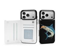 Marlin Swordfish Eating Fish Printed Flip Phone Cases Compatible with iPhone 17