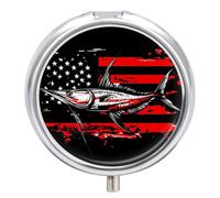 Marlin Swordfish Fish State U.S Flag Pill Case Travel Medicine Organizer Box