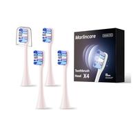 Marlincare Replacement Electric Toothbrush Heads for B10PRO, 4 Pack for One Year of Use, Durable Brush Heads Refills, 10x Plaque Removal/Optimal Tooth Cleaning/Whitening (Pink, Standard)
