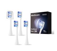 Marlincare Replacement Electric Toothbrush Heads for B10PRO, 4 Pack for One Year of Use, Durable Brush Heads Refills, 10x Plaque Removal/Optimal Tooth Cleaning/Whitening (White, Standard)