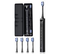 Marlincare Sonic Electric Toothbrush, 180-Day Battery Life, 55,000 VPM, 5 Modes & Smart Timer, IPX8 Waterproof, Ultra-Quiet <55dB, Rechargeable Toothbrush with 4 Brush Heads & Travel Case, Black