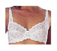 Marlon Black or White Underwired Lace Bra Ladies Designer Non Padded (44 C, Black)