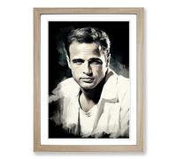 Marlon Brando Romanticism Framed Print | A2 Oak Framed Wall Art | Ready to Hang | Modern Nature Picture | Living Room Bedroom Lounge Office