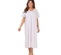 Marlon Ladies Rosabel Short Sleeve Longer Length Nightie, Pink Swirl, 16-18
