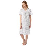 Marlon Ladies V Neck Short Sleeve MN20 Nightie Lilac Sprig 28/30