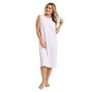 Marlon Women’s Louise Long Jersey Nightie, Spring Garden Pink, 20-22