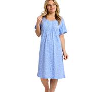 Marlon Women’s Melanie Soft Jersey Nightshirt, Floral Blue 12-14