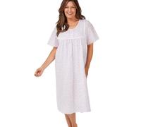 Marlon Womens Beatrice Easy-Care Button Placket Nightdress, Pink Swirl, 12-14