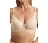 Marlon Womens Brittany Lace Detail T-Shirt Bra, Beige, 44D