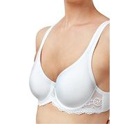 Marlon Womens Brittany Lace Detail T-Shirt Bra, White, 36B
