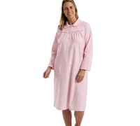 Marlon Womens Candace 45" Length Brushed Cotton Printed Peter Pan Collar Nightgown, Pretty Pink 45, 24-26