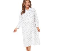 Marlon Womens Candace Brushed Cotton Printed Peter Pan Collar Nightgown, Blue Fan, 20-22