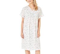 Marlon Womens Carlotta Easy-Care Frill Trim Woven Nightdress, Summer Pink, 20-22