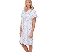 Marlon Women's Carlotta Easy-Care Woven Nightdress, Penny Blue, 28-30