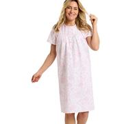 Marlon Women's Demelza 40" Woven Cotton Nightie, Pink, 24-26
