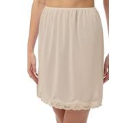 Marlon Women's Ella Soft & Smooth Lace Trimmed Half Slip - 18" Short Cling Resist Underskirt, Beige, 20-22