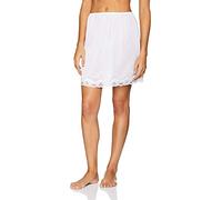 Marlon Women's Ella Soft & Smooth Lace Trimmed Half Slip - 18" Short Cling Resist Underskirt, White, 24-26