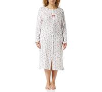 Marlon Women's Ellie Classic Button Through Nightgown - Soft & Comfy Jersey Front Opening Nightdress With Long Sleeves - Cosy & Breathable Sleepwear, Spice Red, 8-10