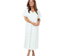 Marlon Women's Linzi Cotton Elastane Jersey Nightdress, Blue Heart, 30-32