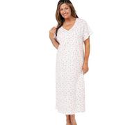 Marlon Women's Linzi Cotton Elastane Jersey Nightdress, Pink Heart, 26-28