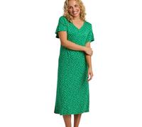 Marlon Womens Linzi Long Plus Size Soft Jersey Nightdress With Buttons -Comfort & Extra Coverage Loungewear Nightie For Her - Knitted Polycotton, Viscose Mix Or Pure Cotton, Green Spot, 16-18