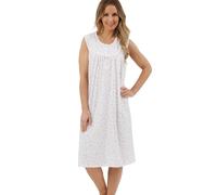 Marlon Women's Louise Sleeveless Cotton Jersey 42" Nightdress, Harvest Pink, 16-18