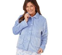 Marlon Women's Lucy Fleece Bed Jacket, Blue Embossed, 20-22