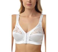 Marlon Womens Mandy Front Fastening Wirefree Satin & Lace Everyday Bra, White, 34E