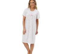 Marlon Women's Marcia Shorter Length 40" Pure Cotton Jersey Classic Nightie, Harvest Pink, 16-18
