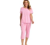 Marlon Women's Maura Soft Knitted Cropped Pyjama, Perfect Peach, 12-14