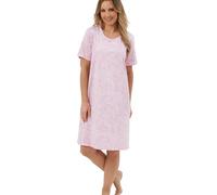 Marlon Womens Melanie Soft Knitted Jersey Nightshirt, Linear Pink, 12-14